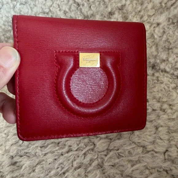 Salvatore Ferragamo Gancini City French Wallet in Lipstick Red - Picture 4 of 10